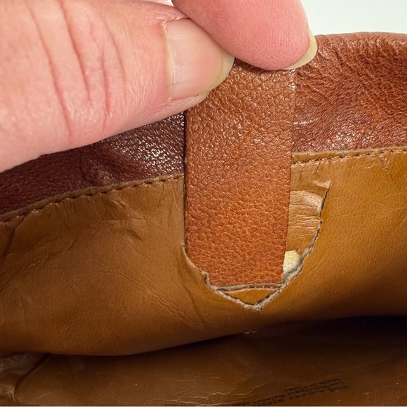 Franco Sarto Fold Over Almond Toe Brown Leather Cowgirl Ankle Boot 8M - Picture 5 of 11